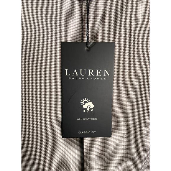 Lauren Ralph Lauren Coat Men's 38R Raincoat Stanza Cream Brown Houndstooth NEW - Picture 7 of 11